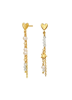 Silma earrings Forgyldt Maanesten 